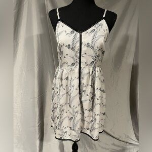 Ellison White and Black Feather Print Top